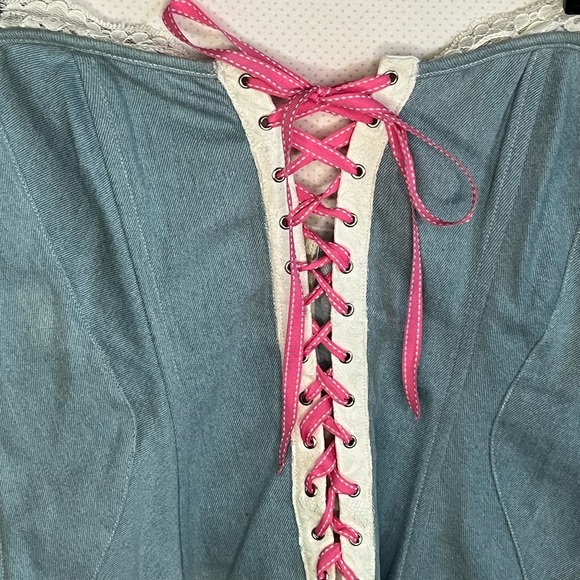 Shirley of Hollywood faux denim with lace corset size 38 - Picture 2 of 14